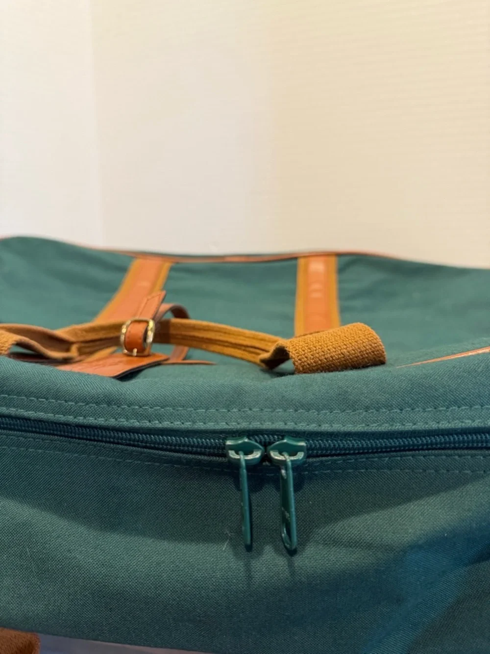 Polo Ralph Lauren Vintage Green Tan Soft Side Small Suitcase